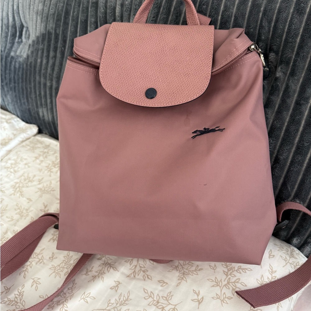 Longchamp Pink Backpack Sleek Design Medium Size